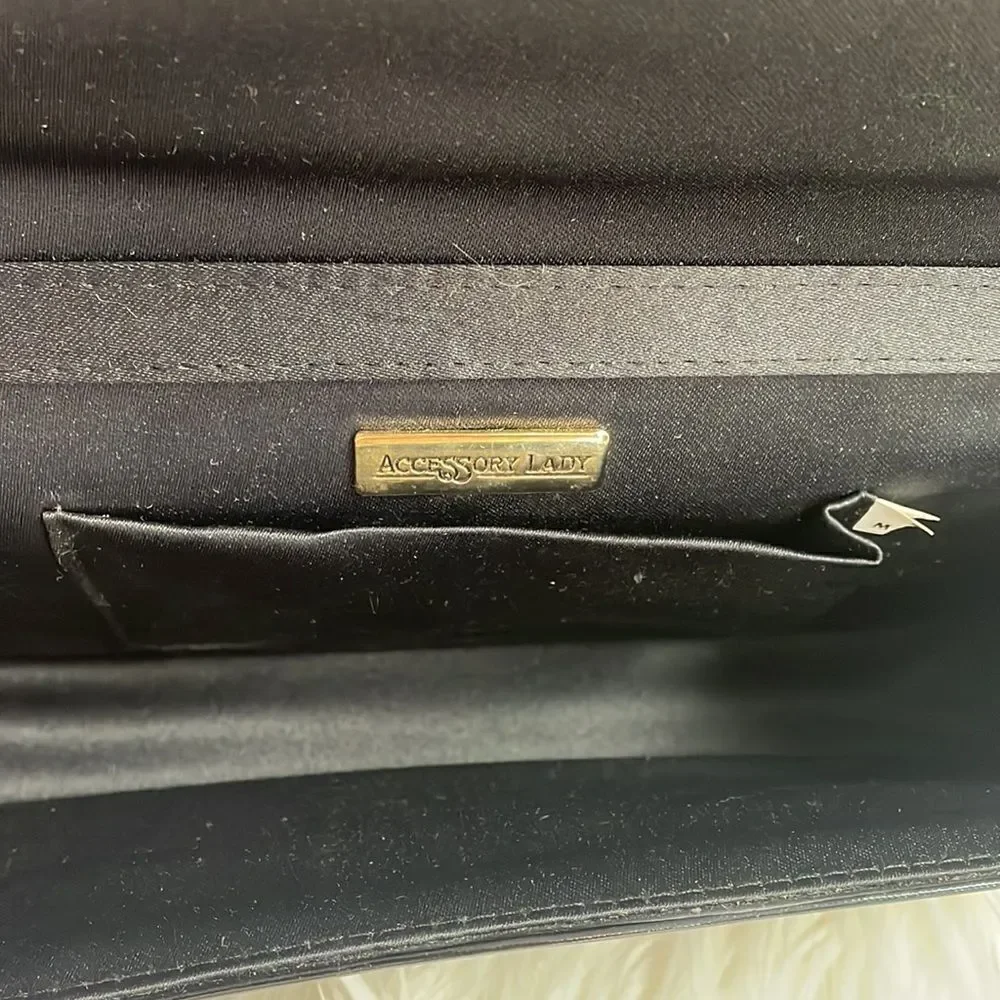 Vintage Black Patent Leather Like Shoulder Bag